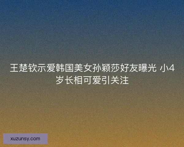 王楚钦示爱韩国美女孙颖莎好友曝光 小4岁长相可爱引关注