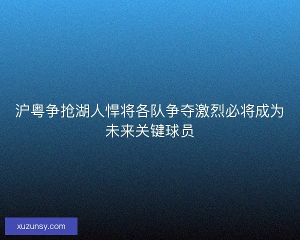 沪粤争抢湖人悍将各队争夺激烈必将成为未来关键球员