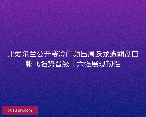 北爱尔兰公开赛冷门频出周跃龙遭翻盘田鹏飞强势晋级十六强展现韧性